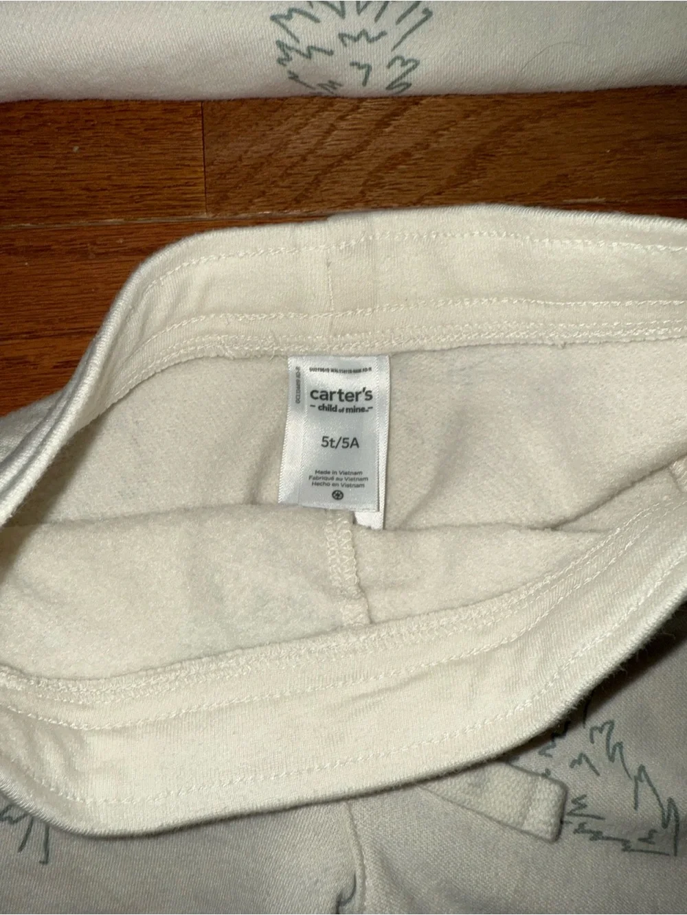 Carter's Cream Hoodie and Joggers Set with Green Tree Print and Red Chest Text